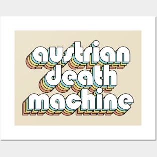 Austrian Death Machine - Retro Rainbow Typography Faded Style Posters and Art